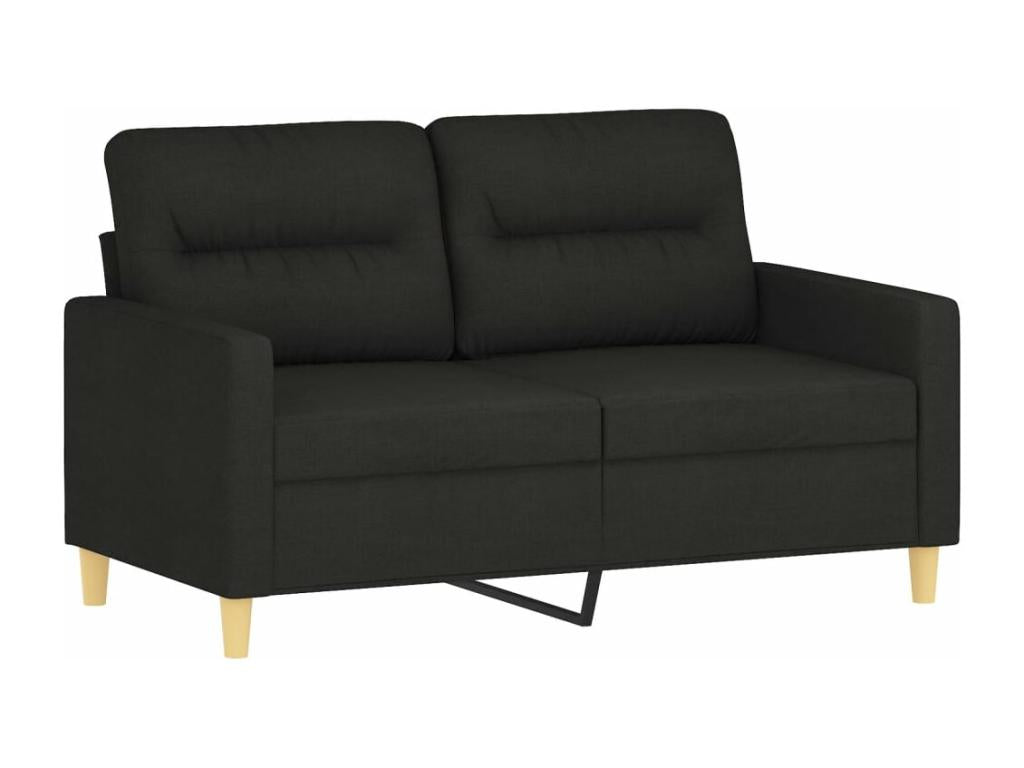 Canapé à 2 places Noir 120 cm Tissu