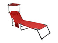 Decoopale Chaise longue de jardin Chaise longue pliable Bindox L rouge