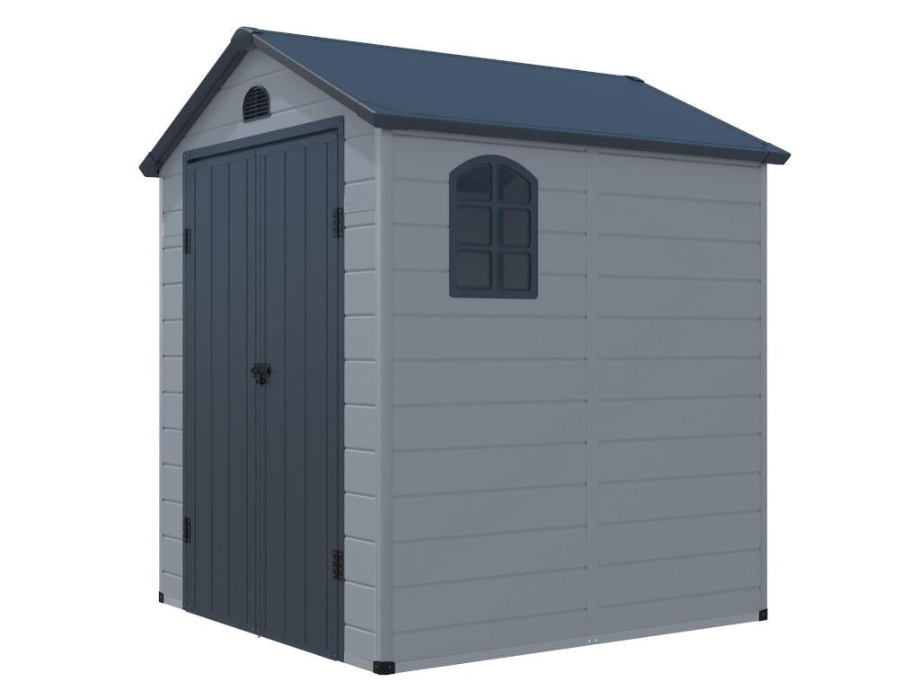 Abri de jardin en résine gris 3.65 m² Logismaison
